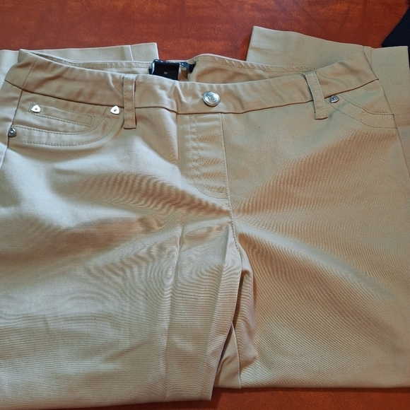 Zac & Rachel Khaki Capri Pants Womens Size 10 - Picture 1 of 6
